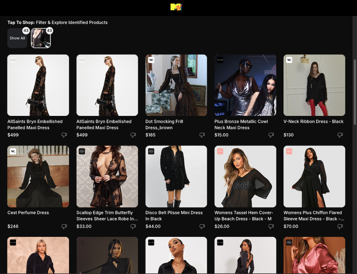 Shopsense AI lets music fans buy dupes inspired by red-carpet looks at the VMAs