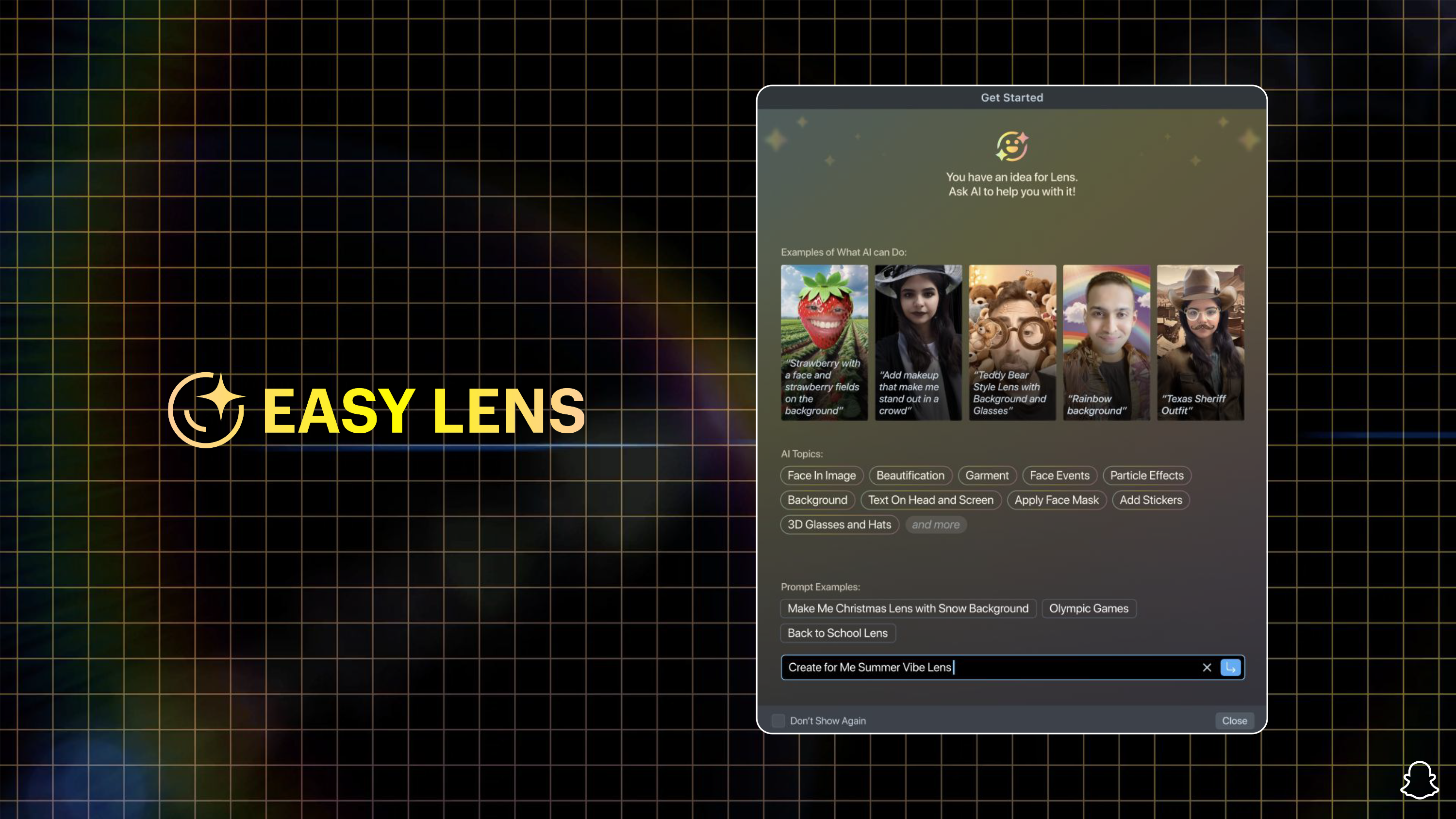 Snap’s new AI feature lets you create Snapchat Lenses by simply describing them