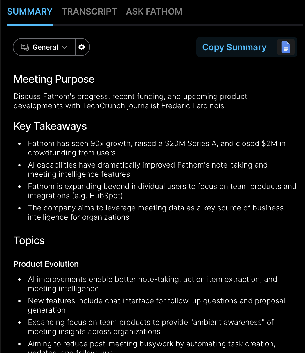 AI notetaker Fathom raises $17M